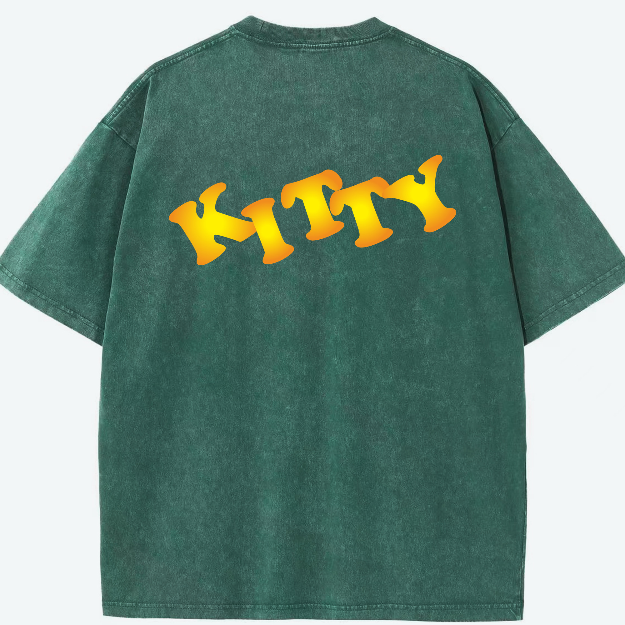 （画像用） Hello Kitty ハローキティ 綿100% ヴィンテージ風 半袖Tシャツ（背面プリント）
